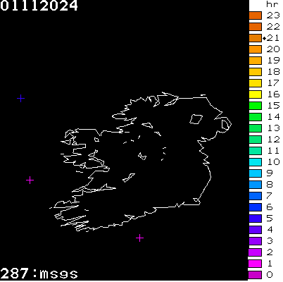Lightning Report for Ireland on Friday 01 November 2024
