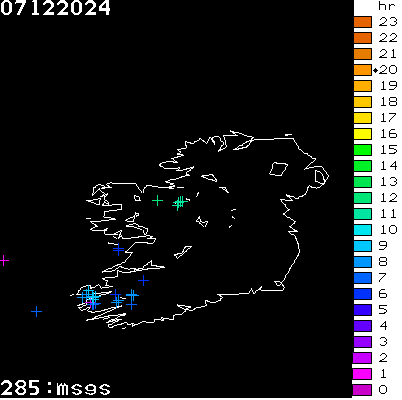 Lightning Report for Ireland on Saturday 07 December 2024