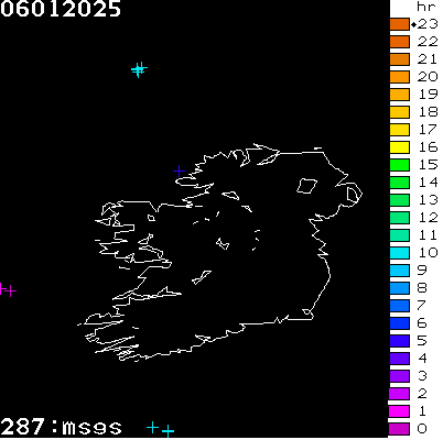 Lightning Report for Ireland on Monday 06 January 2025