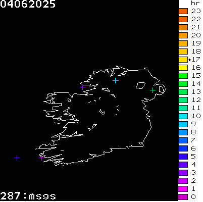 Lightning Report for Ireland on Wednesday 04 June 2025