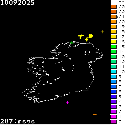 Lightning Report for Ireland on Wednesday 10 September 2025