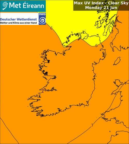 Max UV Index - Clear Sky - Monday, 21 Jun 2021 Max UV Index - Clear Sky - Monday, 21 Jun 2021