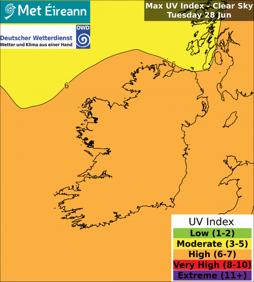 Max UV Index - Clear Sky - Tuesday, 28 Jun 2022 Max UV Index - Clear Sky - Tuesday, 28 Jun 2022
