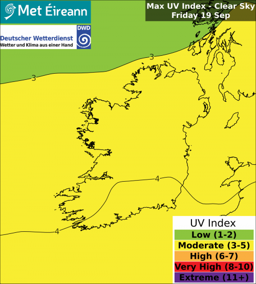 Max UV Index - Clear Sky - Friday, 19 Sep 2025 Max UV Index - Clear Sky - Friday, 19 Sep 2025