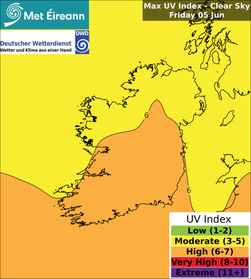 Max UV Index - Clear Sky - Friday, 05 Jun 2026
