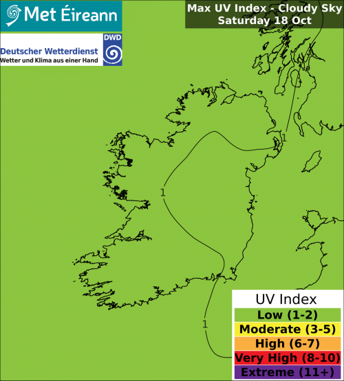 Max UV Index - Cloudy Sky - Saturday, 18 Oct 2025 Max UV Index - Cloudy Sky - Saturday, 18 Oct 2025
