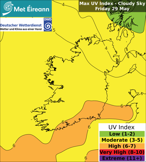 Max UV Index - Cloudy Sky - Friday, 29 May 2026