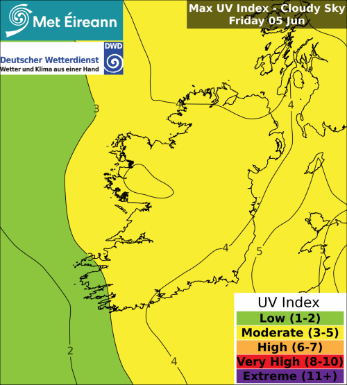 Max UV Index - Cloudy Sky - Friday, 05 Jun 2026